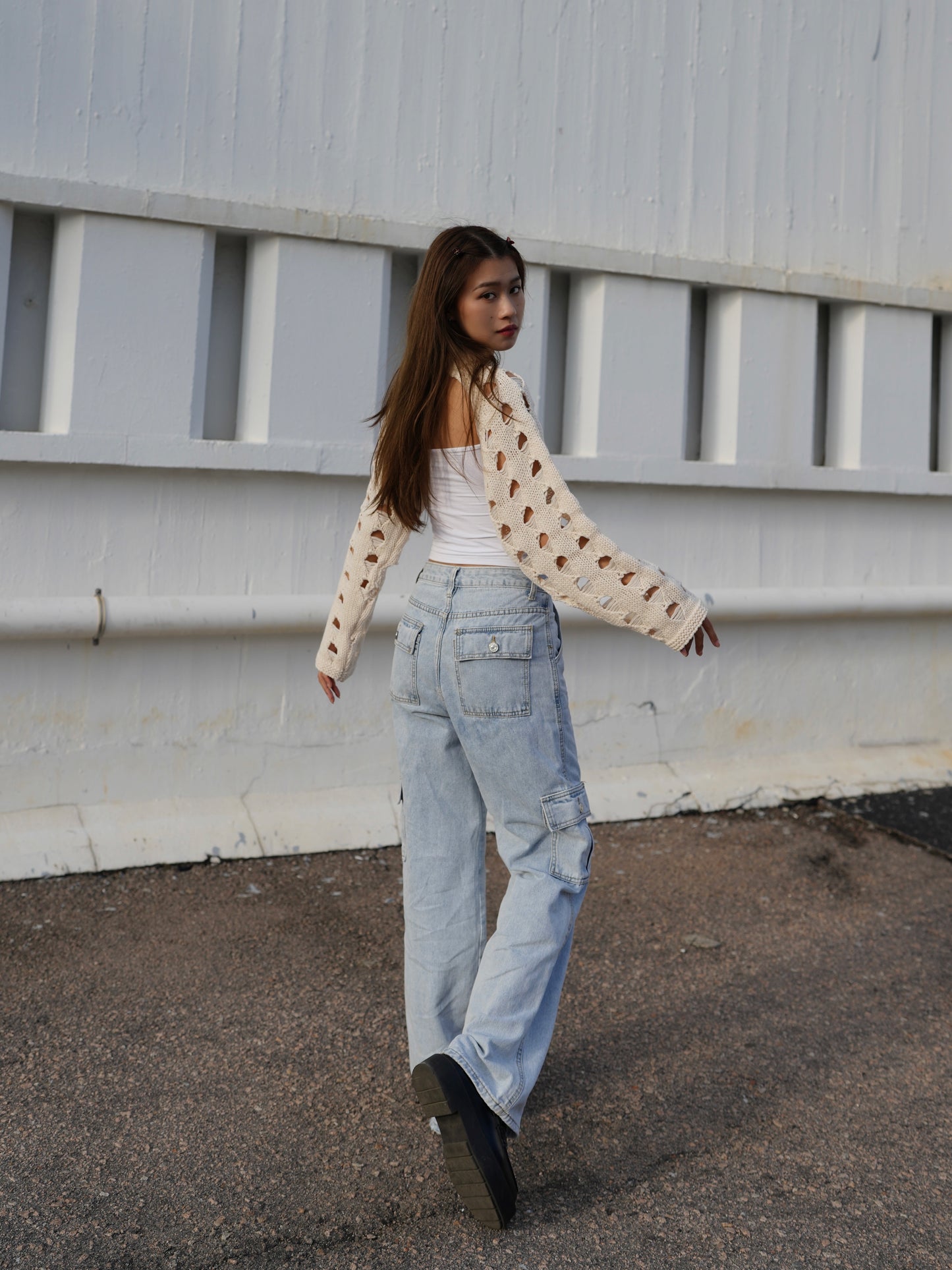 Lark knit arm warmer top