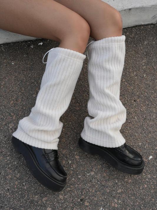 Fleece lined string leg warmers