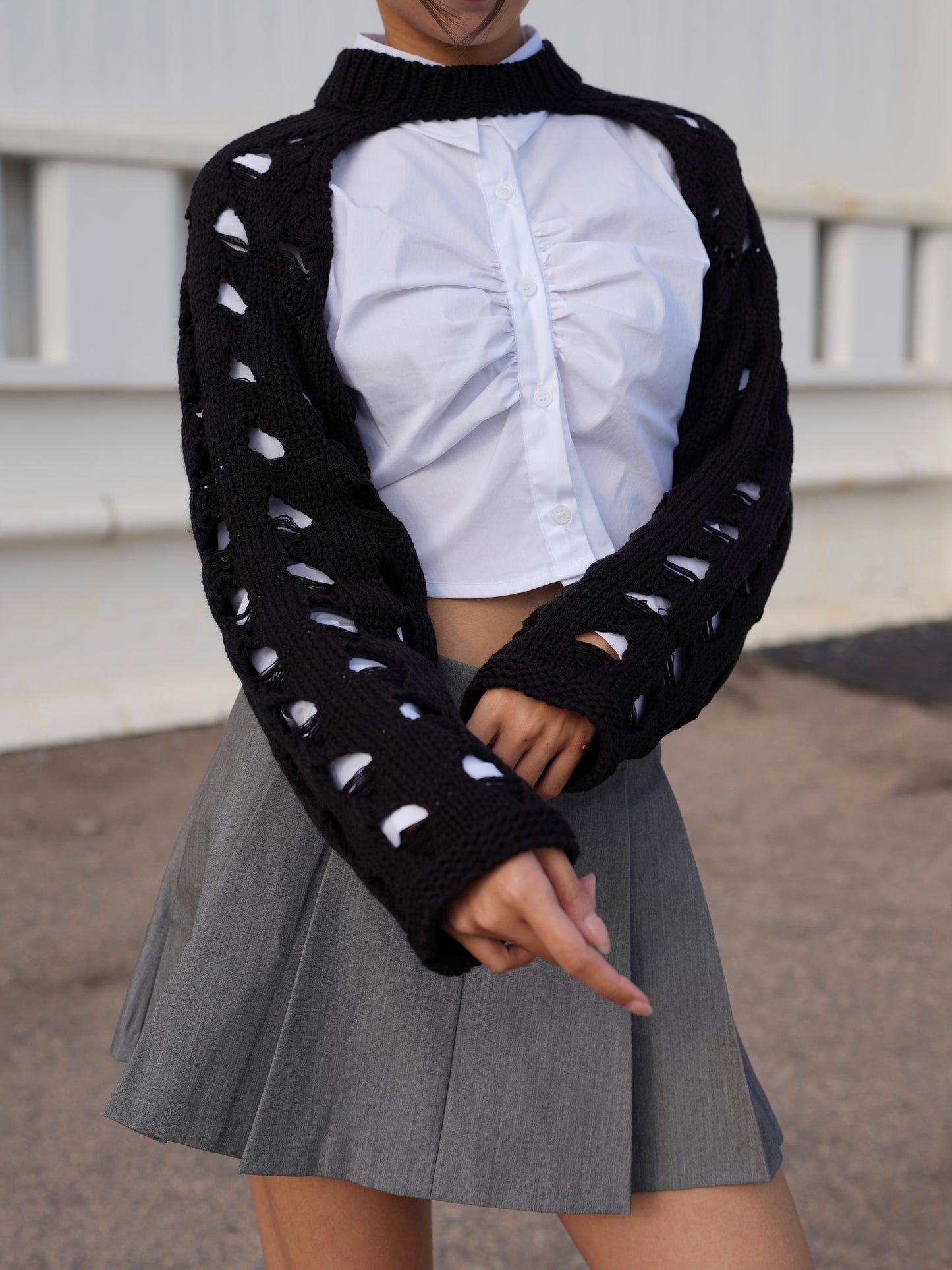 Lark knit arm warmer top