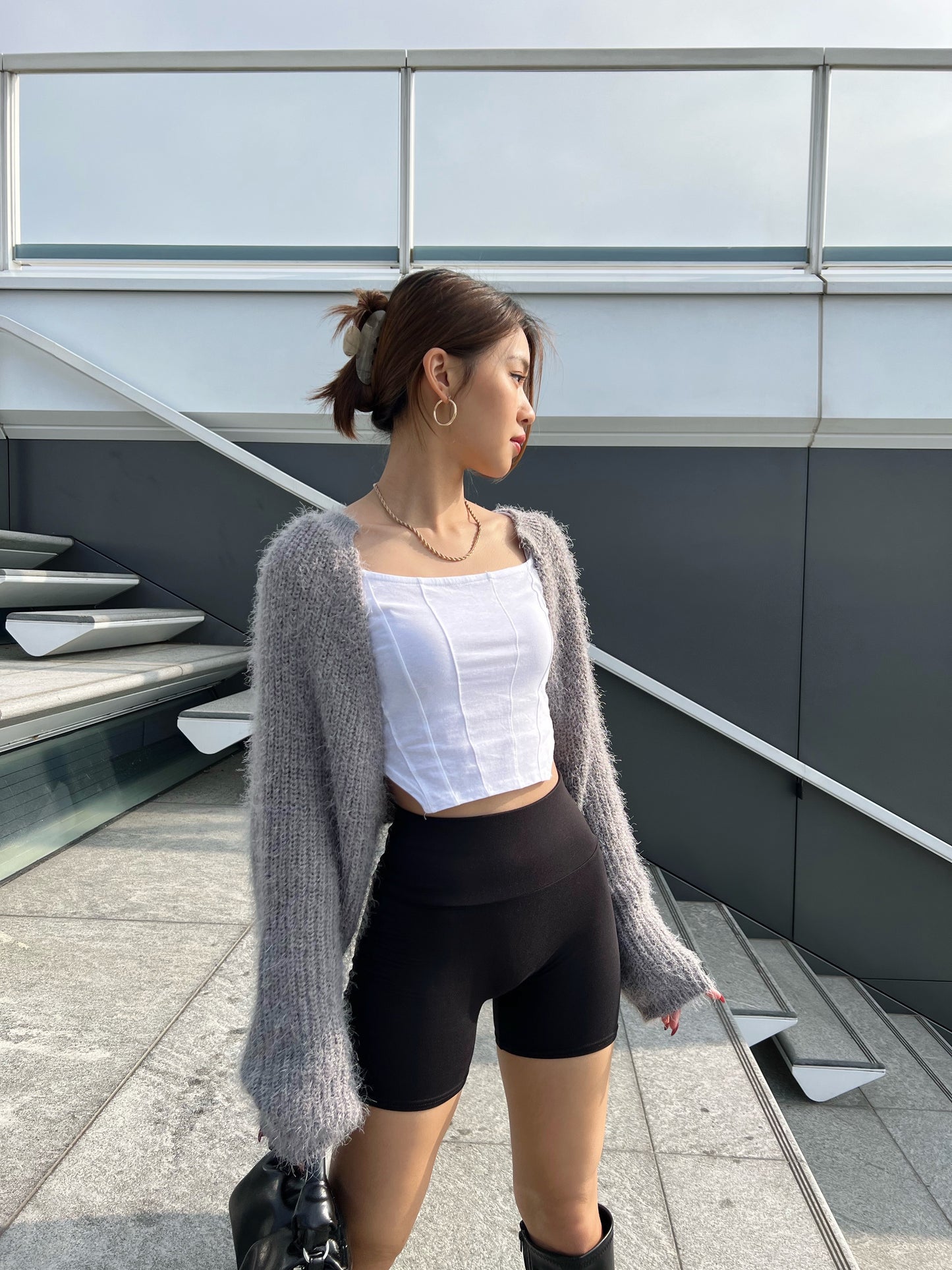 Fluffy bolero cardigan