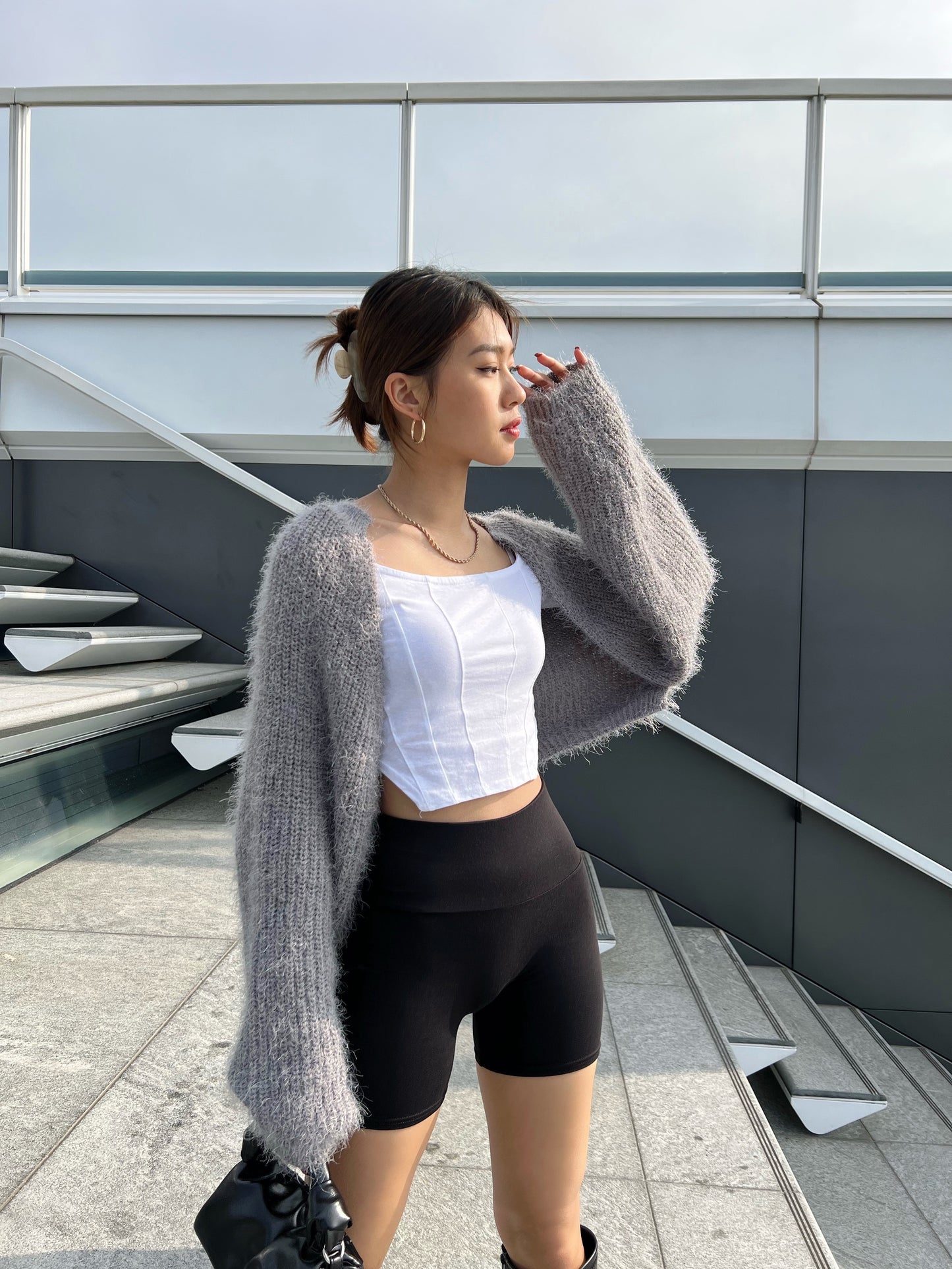 Fluffy bolero cardigan