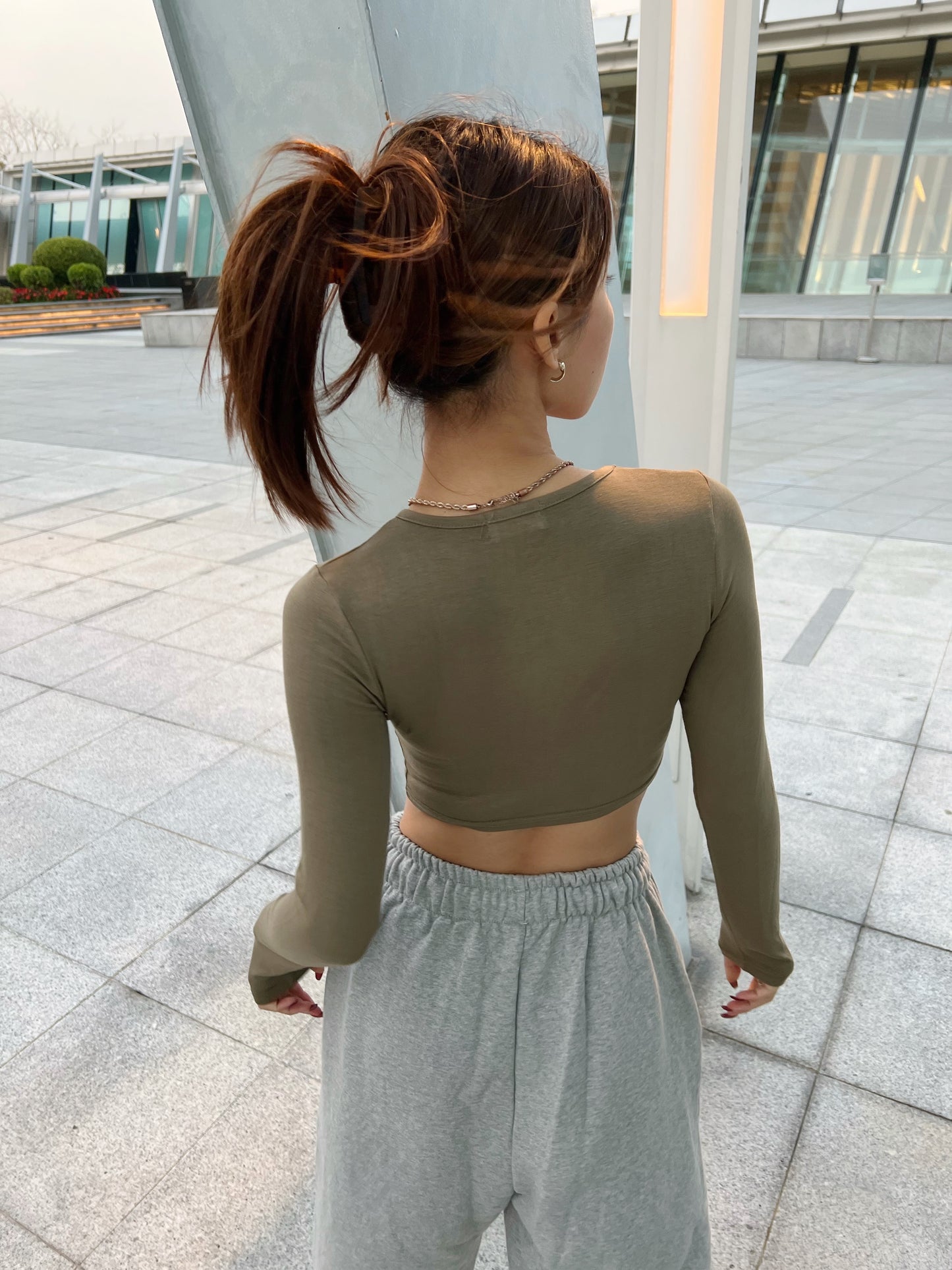 Basic long sleeves crop top (2 colors)