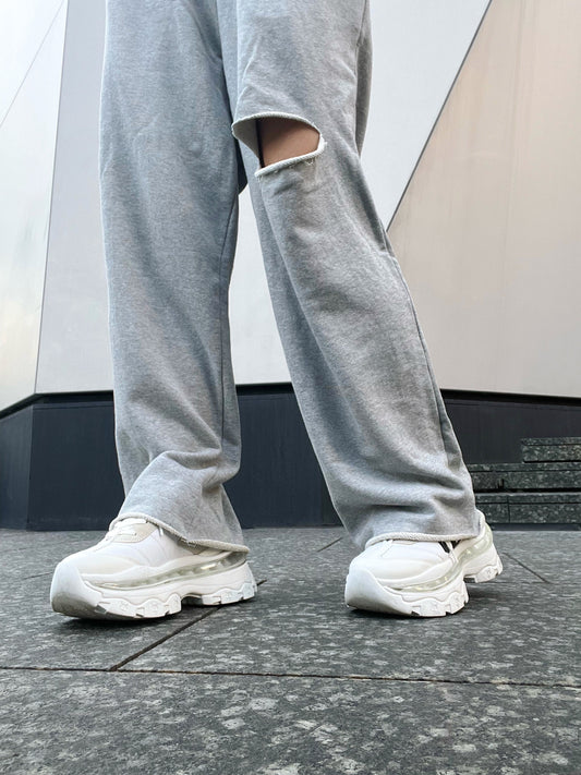 Ripped wide leg joggers