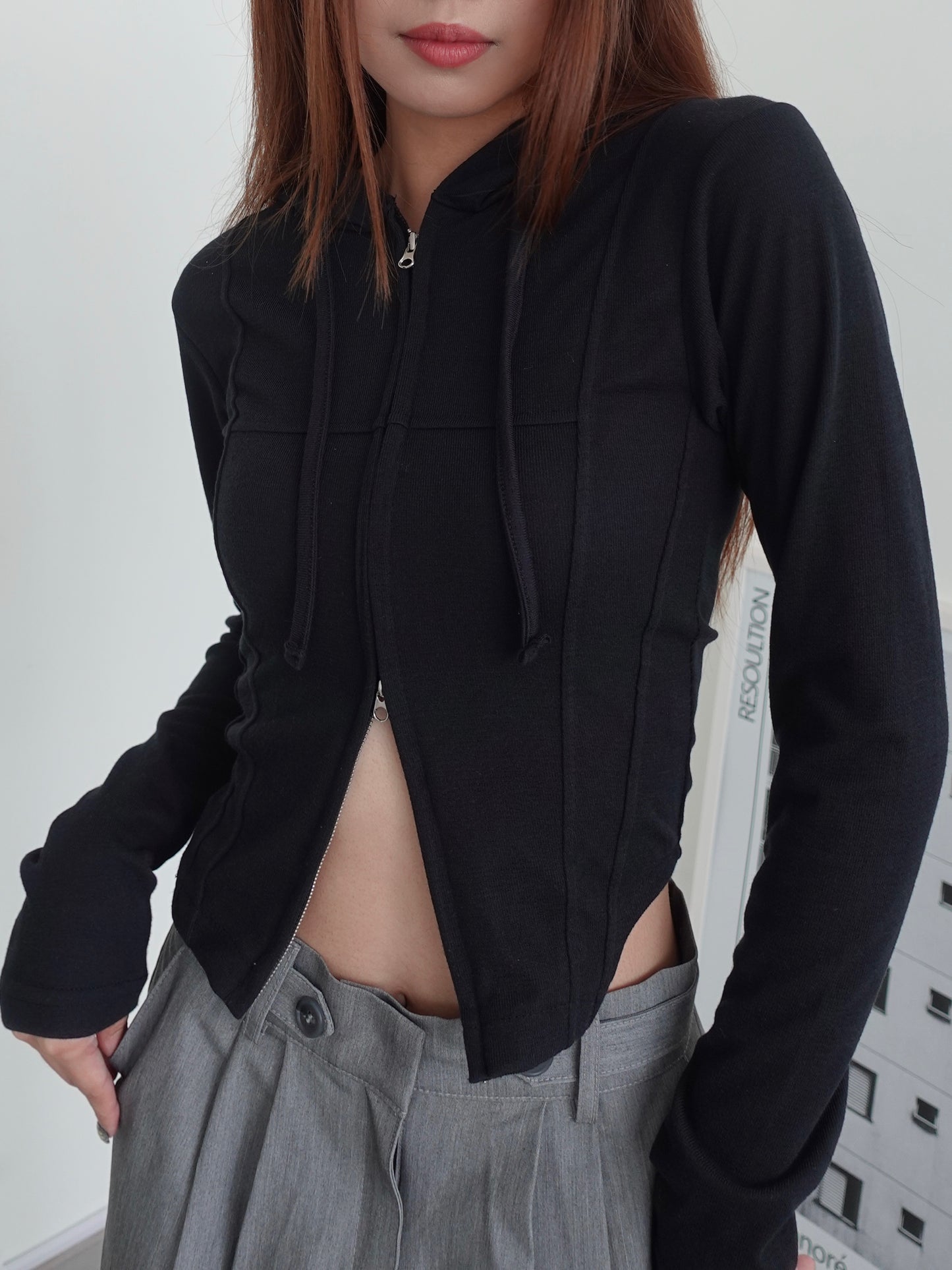 Jenny zip-up crop top