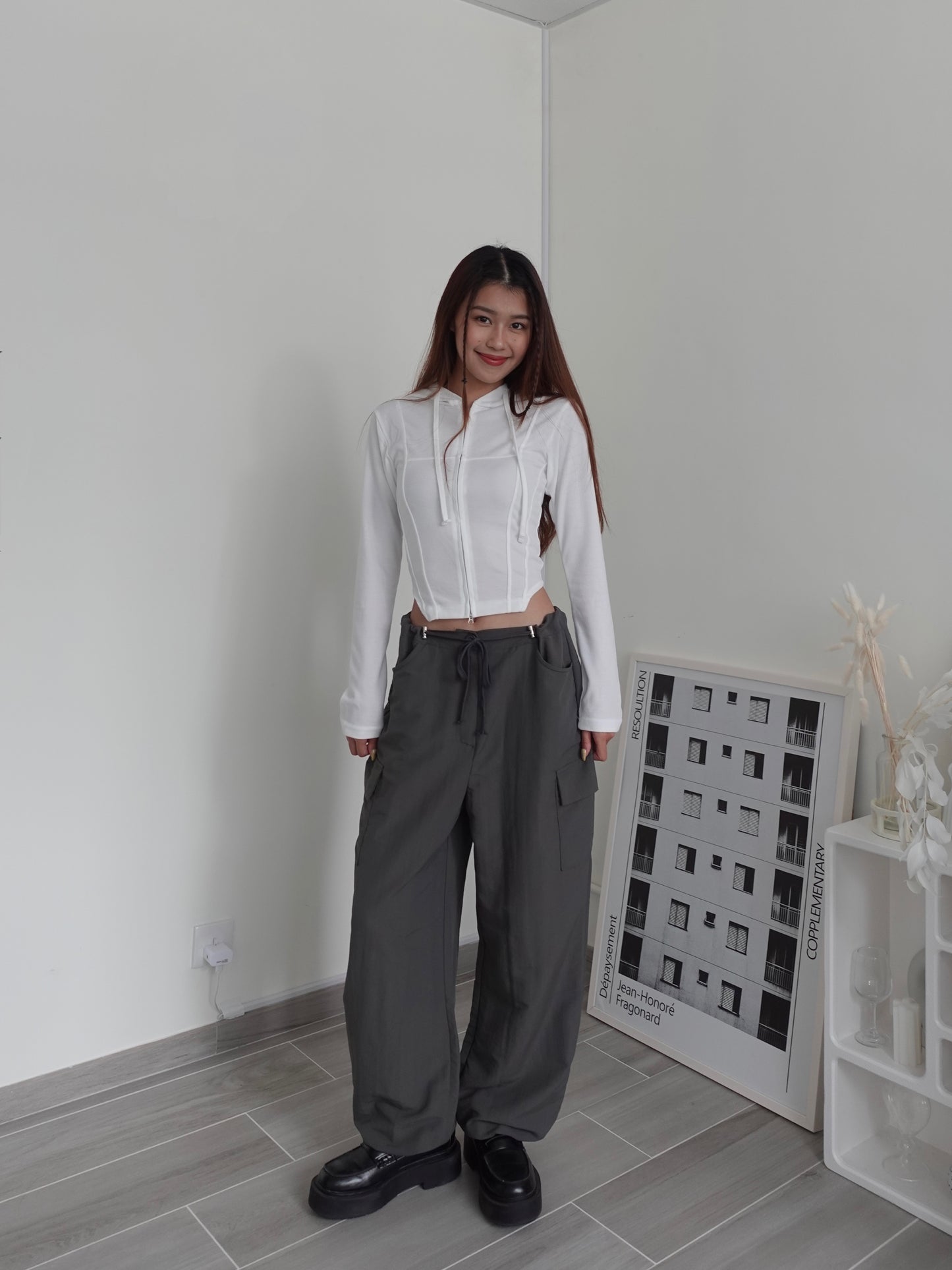 Jenny zip-up crop top