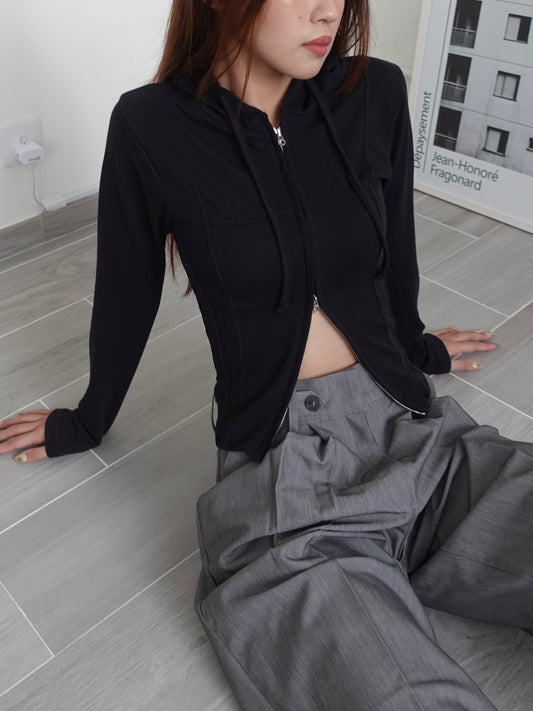 Jenny zip-up crop top