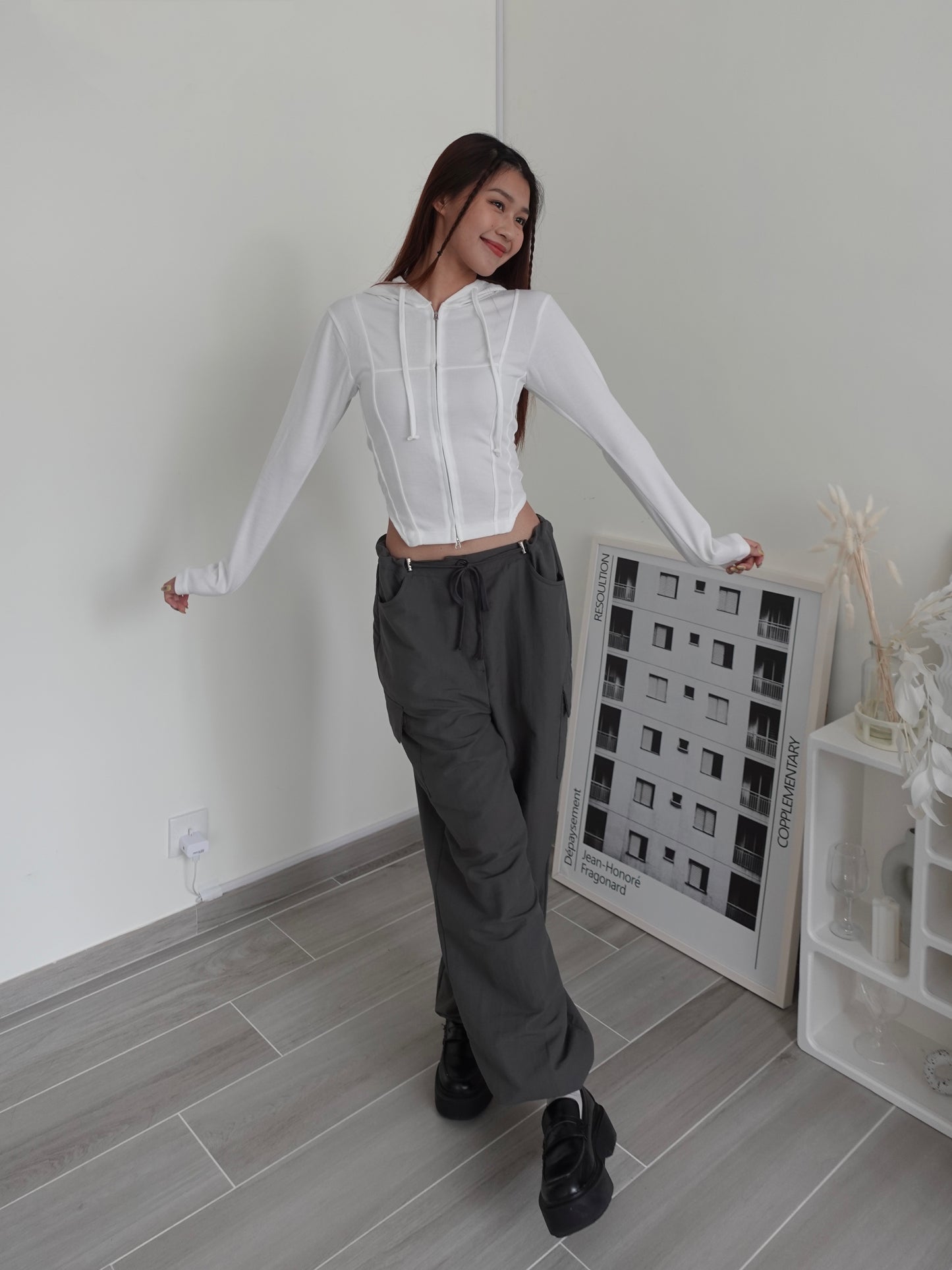 Jenny zip-up crop top