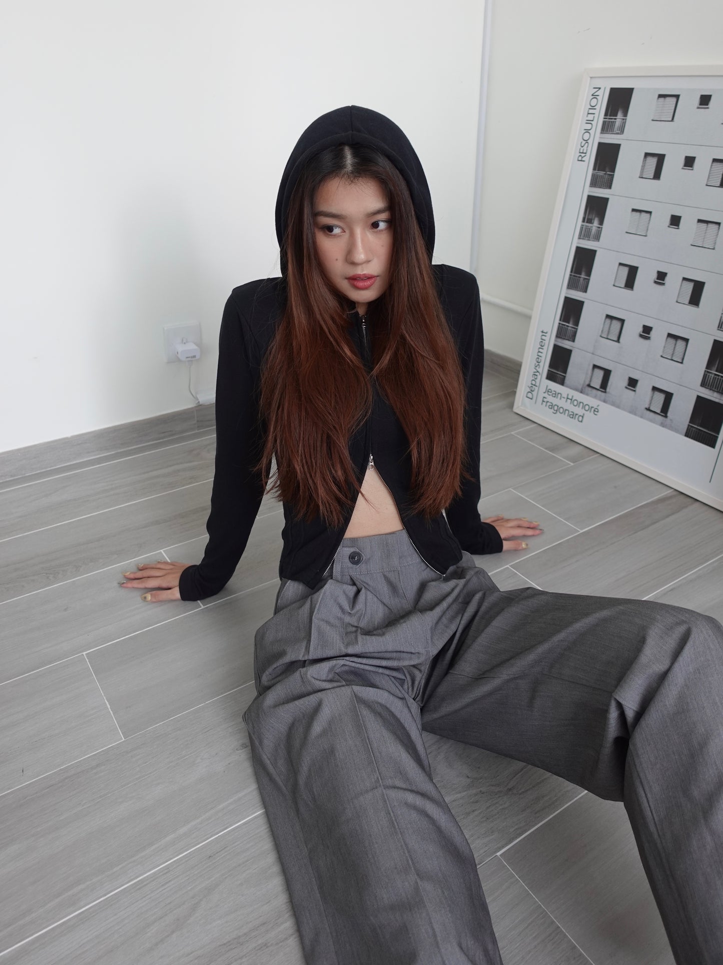 Jenny zip-up crop top