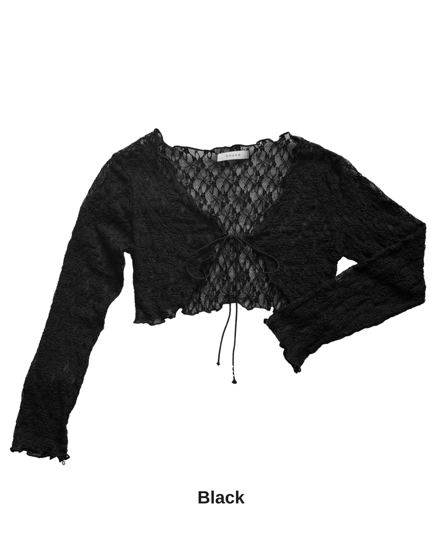 Lace tie front crop cardigan