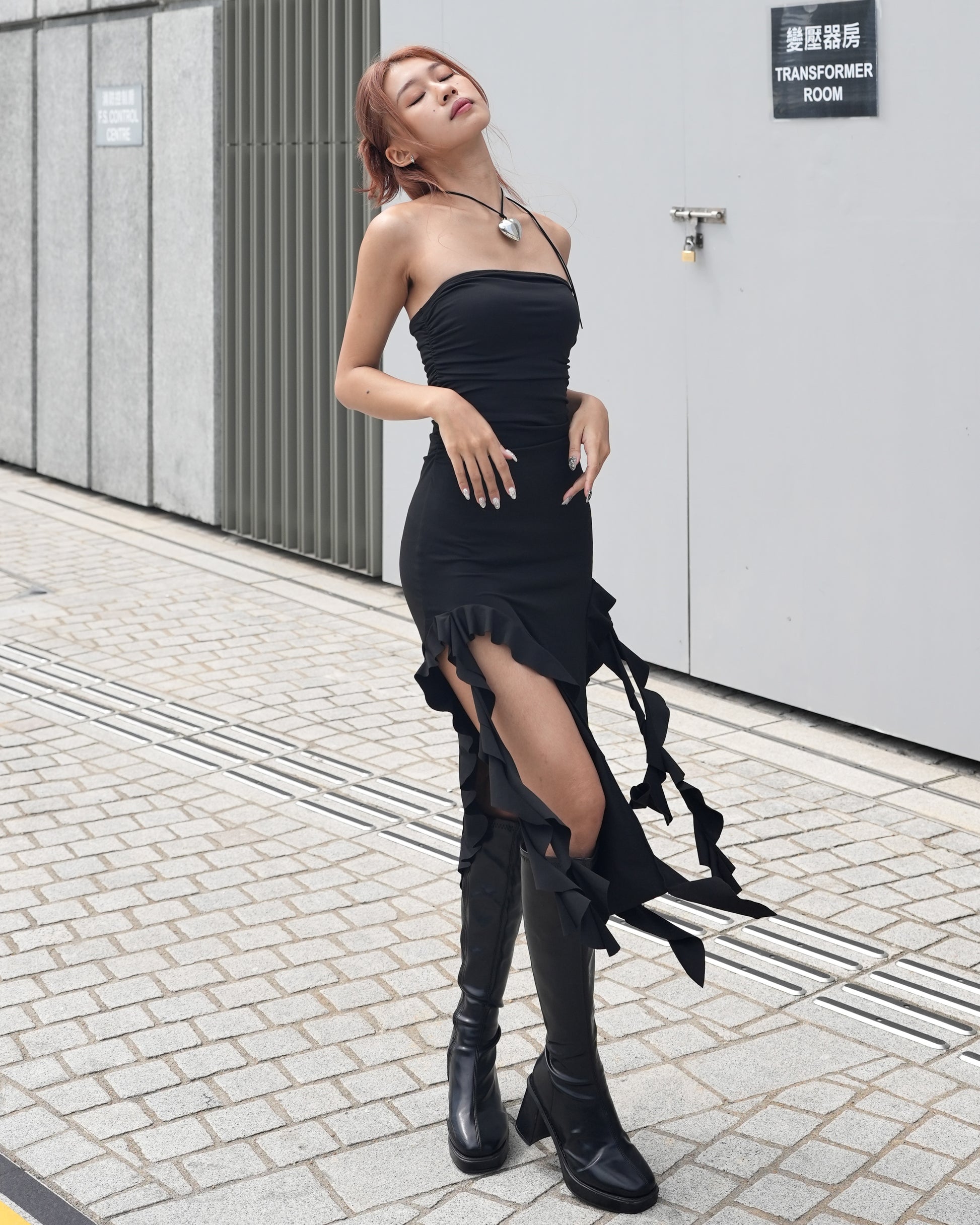 Irregular long ruffles bodycon skim dress – shoppinglist.online Irregular long ruffles bodycon skim dress – shoppinglist.online